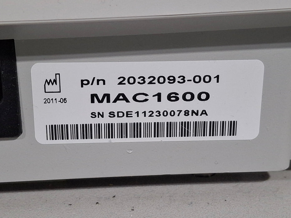 GE Healthcare GE Healthcare MAC 1600 ECG Cardiology reLink Medical