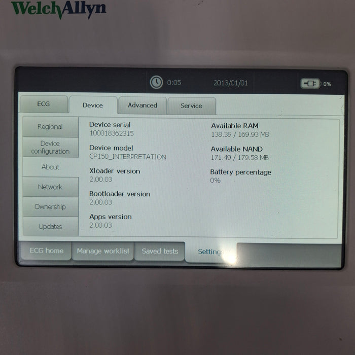 Welch Allyn CP150 ECG