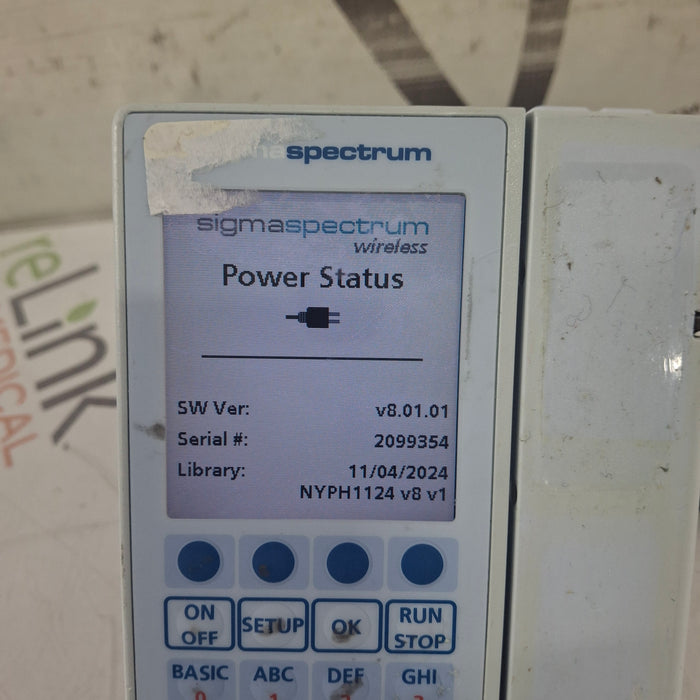 Baxter Sigma Spectrum 8.01.01 w/o Battery Infusion Pump