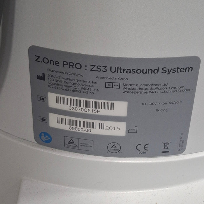 Zonare ZS3 Ultrasound