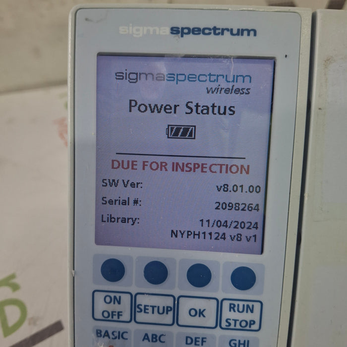 Baxter Sigma Spectrum 8.01.00 w/o Battery Infusion Pump