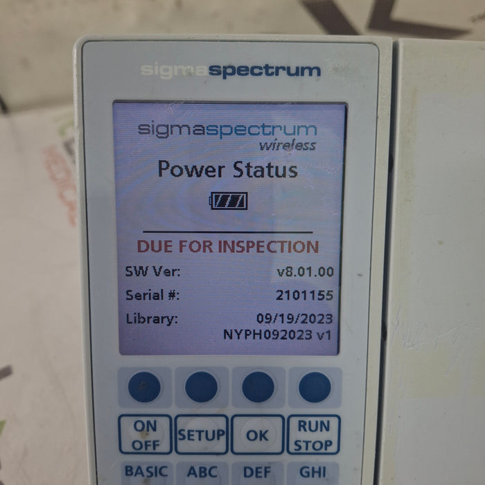 Baxter Sigma Spectrum 8.01.00 w/o Battery Infusion Pump