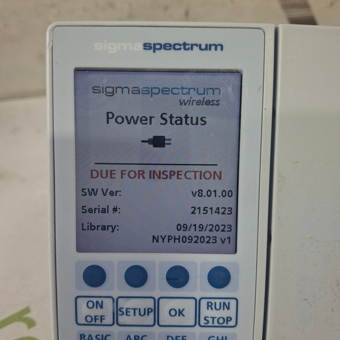 Baxter Sigma Spectrum 8.01.00 w/o Battery Infusion Pump