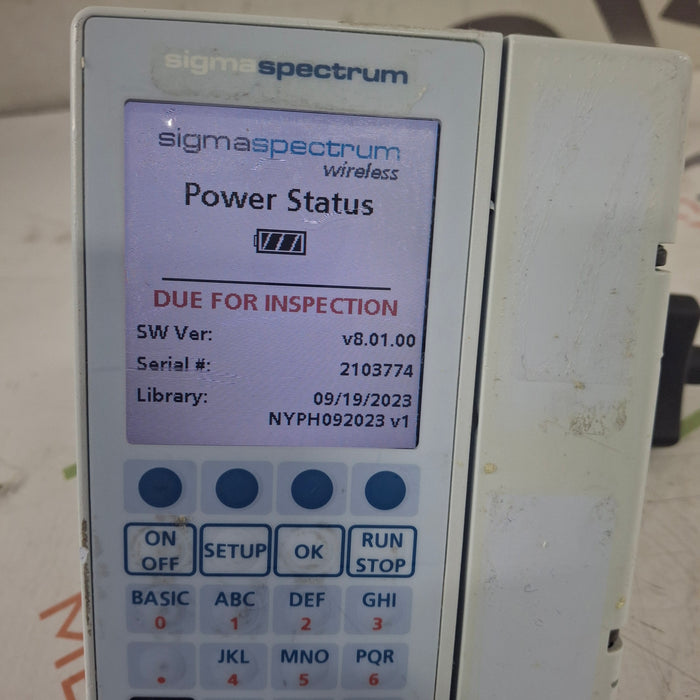 Baxter Sigma Spectrum 8.01.00 w/o Battery Infusion Pump