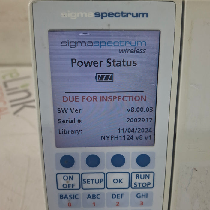 Baxter Baxter Sigma Spectrum 8.00.03 w/o Battery Infusion Pump Infusion Pump reLink Medical