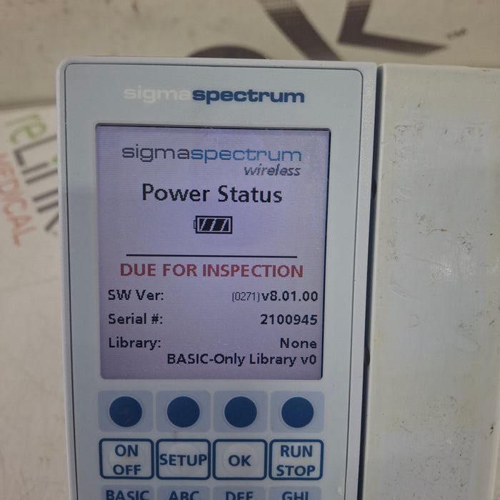 Baxter Sigma Spectrum 8.01.00 w/o Battery Infusion Pump