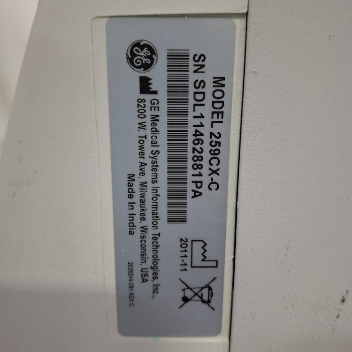 GE Healthcare Corometrics 250cx Series Model 259cx-c Fetal Monitor