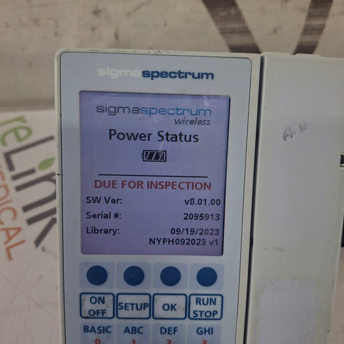 Baxter Sigma Spectrum 8.01.00 w/o Battery Infusion Pump