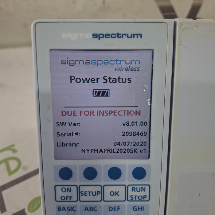 Baxter Sigma Spectrum 8.01.00 w/o Battery Infusion Pump
