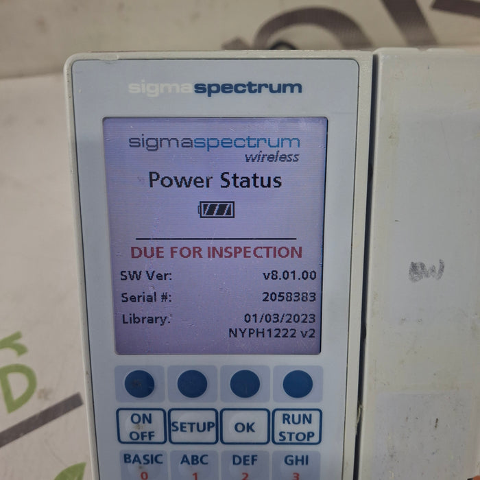 Baxter Sigma Spectrum 8.01.00 w/o Battery Infusion Pump
