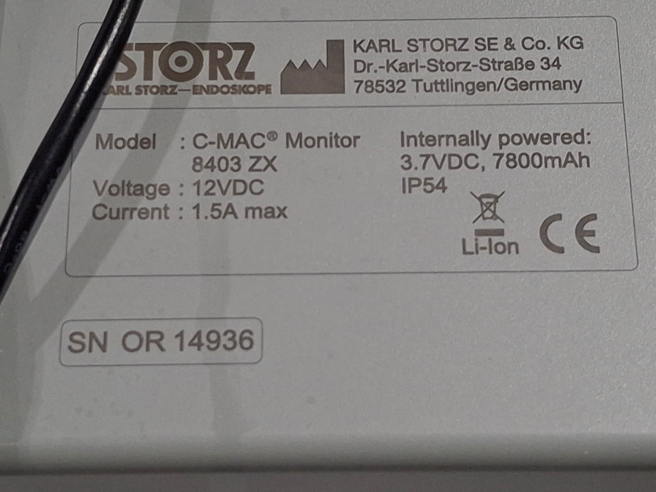 Karl Storz Karl Storz 8403 ZX C-MAC Monitor Rigid Endoscopy reLink Medical