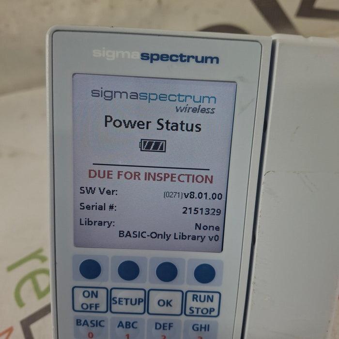 Baxter Sigma Spectrum 8.01.00 w/o Battery Infusion Pump