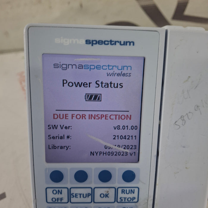 Baxter Sigma Spectrum 8.01.00 w/o Battery Infusion Pump
