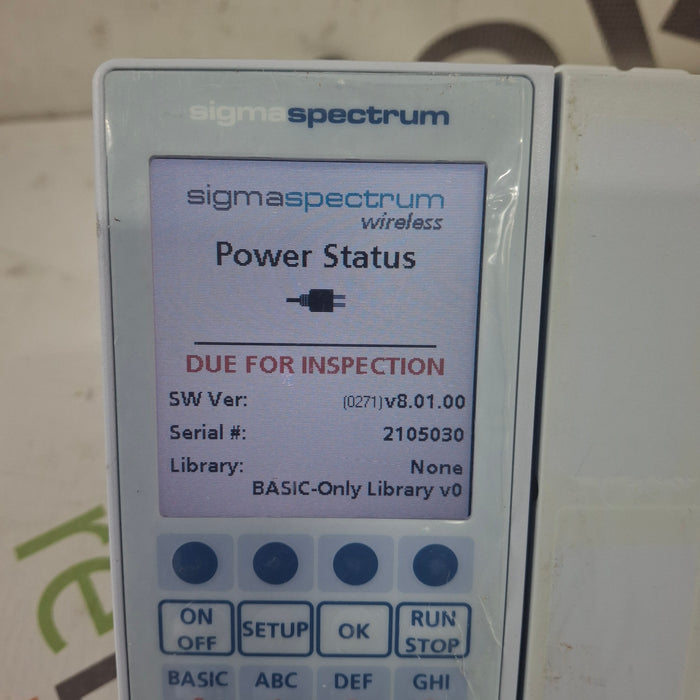 Baxter Sigma Spectrum 8.01.00 w/o Battery Infusion Pump