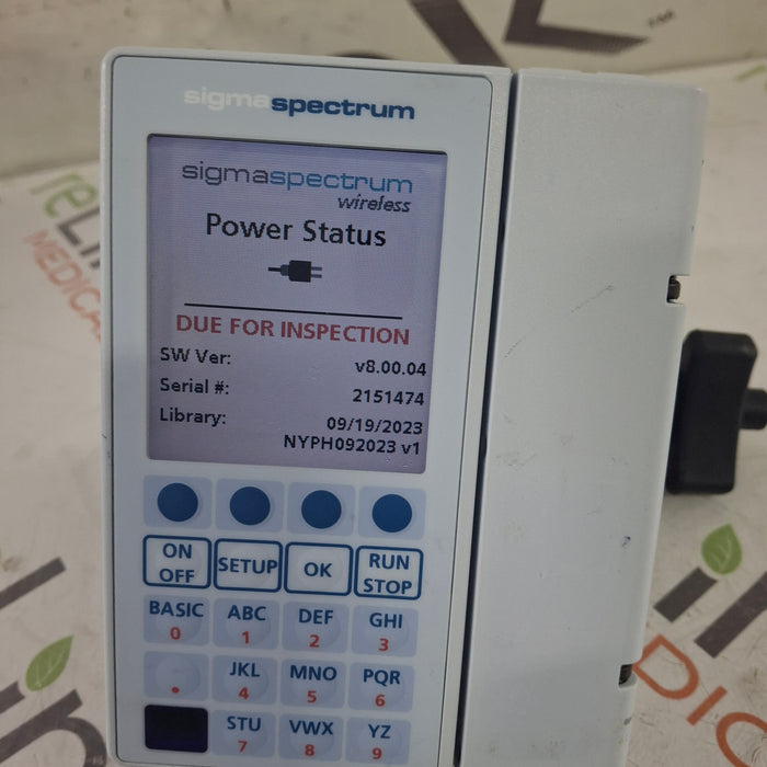 Baxter Sigma Spectrum 8.00.04 w/o Battery Infusion Pump