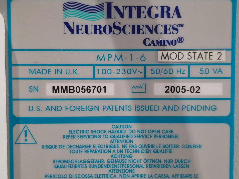 Integra Lifesciences Integra Lifesciences Camino MPM-1-6 Patient Monitor Surgical Equipment reLink Medical