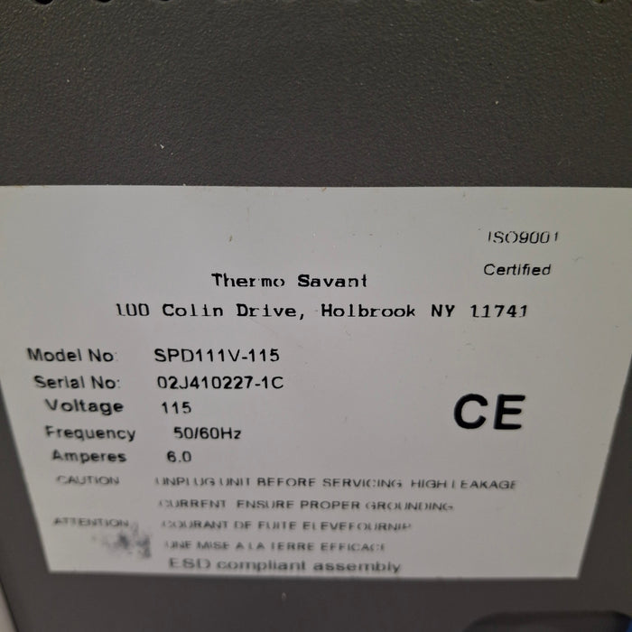 Thermo Electron Thermo Electron SPD111V-115 SPD SpeedVac Concentrator Research Lab reLink Medical