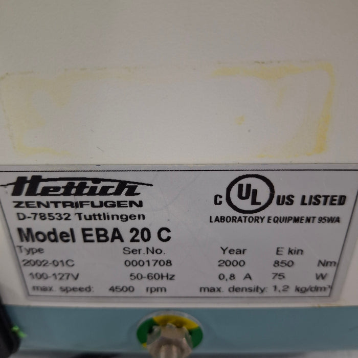 Hettich Instruments Hettich Instruments Zentrifugen EBA 20C Centrifuge Centrifuges reLink Medical