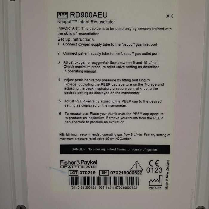 Fisher & Paykel Neopuff Infant T-Piece Resuscitator