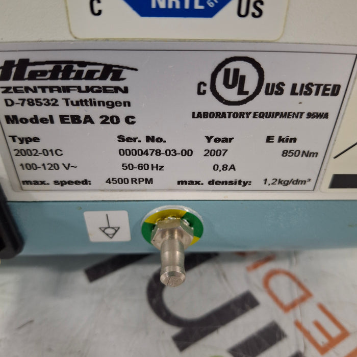 Hettich Instruments Zentrifugen EBA 20C Centrifuge