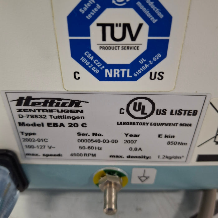 Hettich Instruments Hettich Instruments Zentrifugen EBA 20C Centrifuge Centrifuges reLink Medical