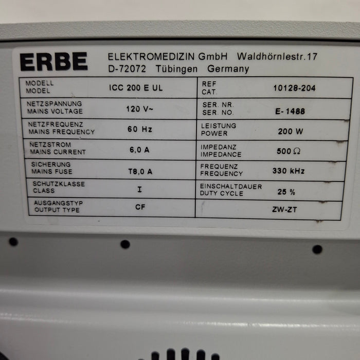 Erbe Erbe ICC 200 Electrosurgical Unit Electrosurgical Units reLink Medical