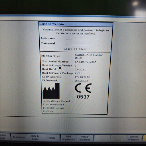 GE Healthcare GE Healthcare Carescape B450 Critical Care Patient Monitor Patient Monitors reLink Medical