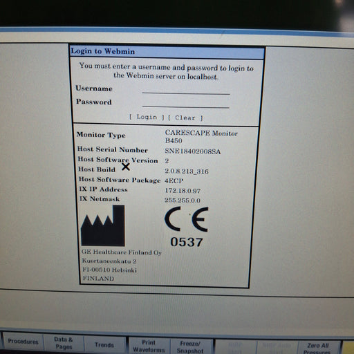 GE Healthcare GE Healthcare Carescape B450 Emergency Care Patient Monitor Patient Monitors reLink Medical
