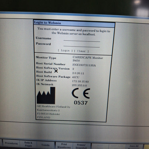 GE Healthcare GE Healthcare Carescape B450 Critical Care Patient Monitor Patient Monitors reLink Medical