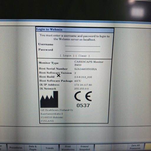GE Healthcare GE Healthcare Carescape B450 Critical Care Patient Monitor Patient Monitors reLink Medical