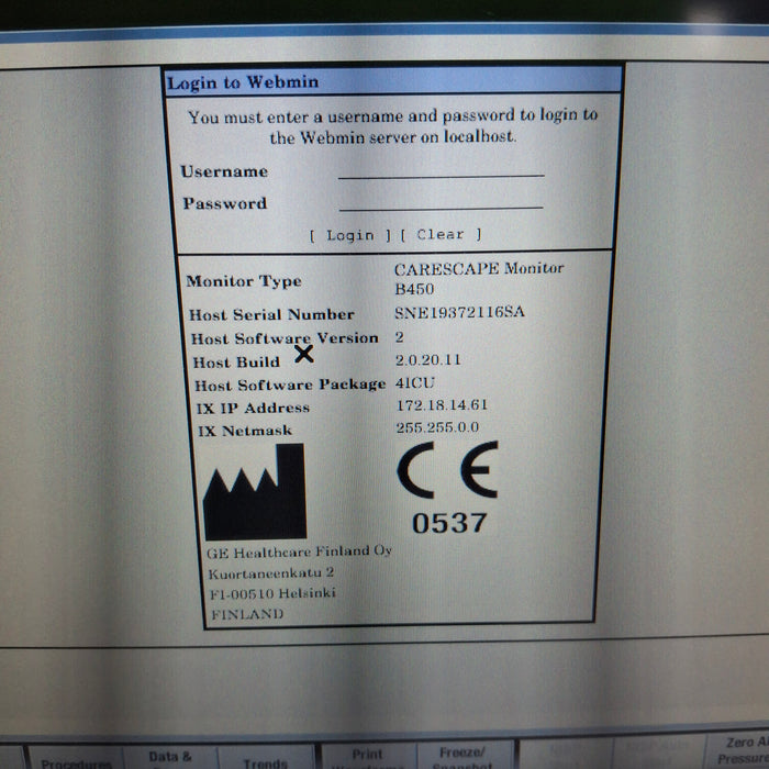 GE Healthcare GE Healthcare Carescape B450 Critical Care Patient Monitor Patient Monitors reLink Medical