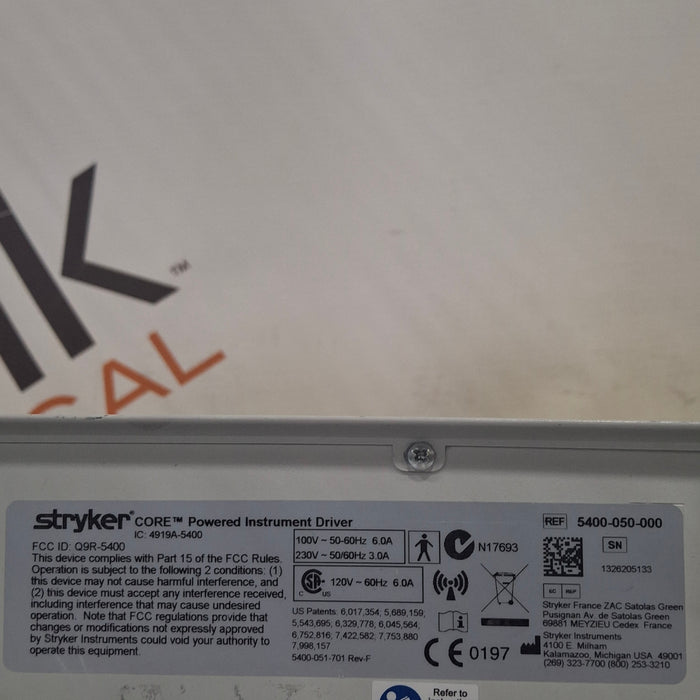 Stryker 5400-050 Core Powered Instrument Driver