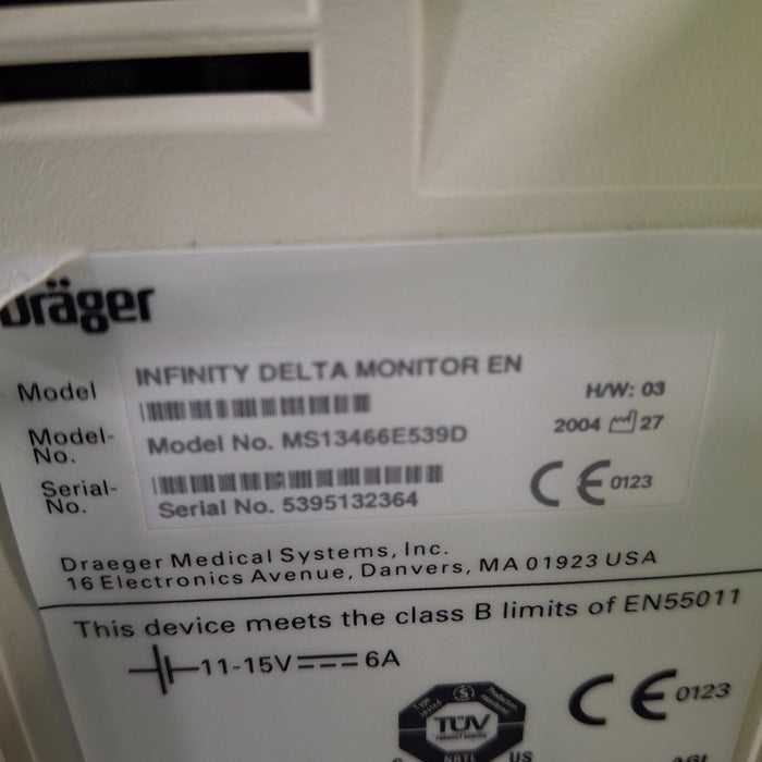 Draeger Medical Infinity Delta Patient Monitor