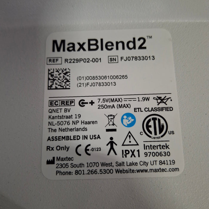 Maxtec, Inc. Maxtec, Inc. MAXBlend 2 Low Flow Air/Oxygen Blender Respiratory reLink Medical