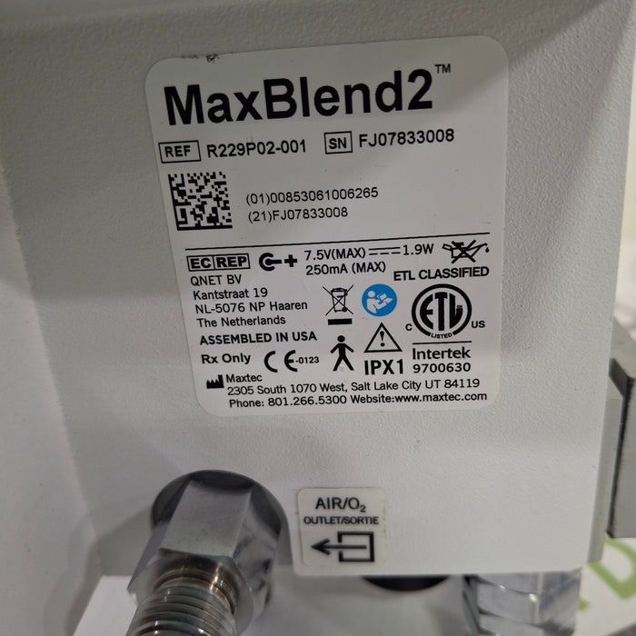 Maxtec, Inc. Maxtec, Inc. MAXBlend 2 Low Flow Air/Oxygen Blender Respiratory reLink Medical