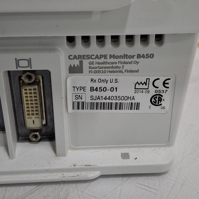 GE Healthcare GE Healthcare Carescape B450 Emergency Care Patient Monitor Patient Monitors reLink Medical