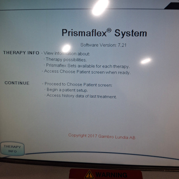 Gambro Prismaflex Dialysis Machine