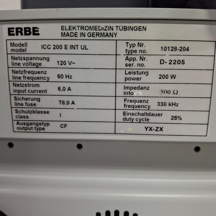 Erbe Erbe ICC 200 Electrosurgical Unit Electrosurgical Units reLink Medical