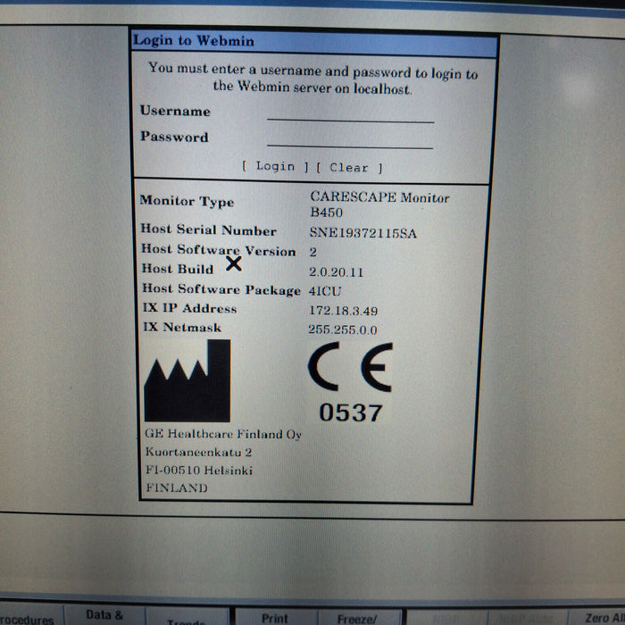 GE Healthcare GE Healthcare Carescape B450 Critical Care Patient Monitor Patient Monitors reLink Medical