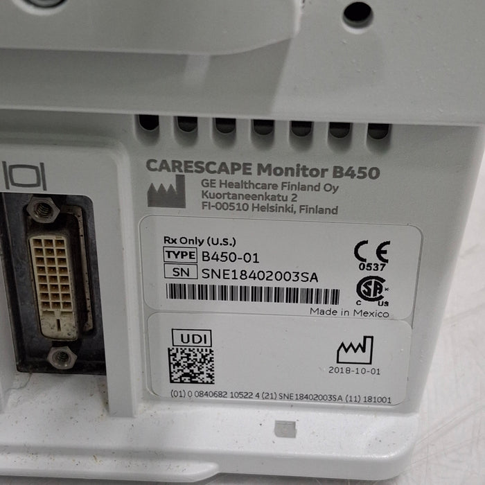 GE Healthcare GE Healthcare Carescape B450 Emergency Care Patient Monitor Patient Monitors reLink Medical
