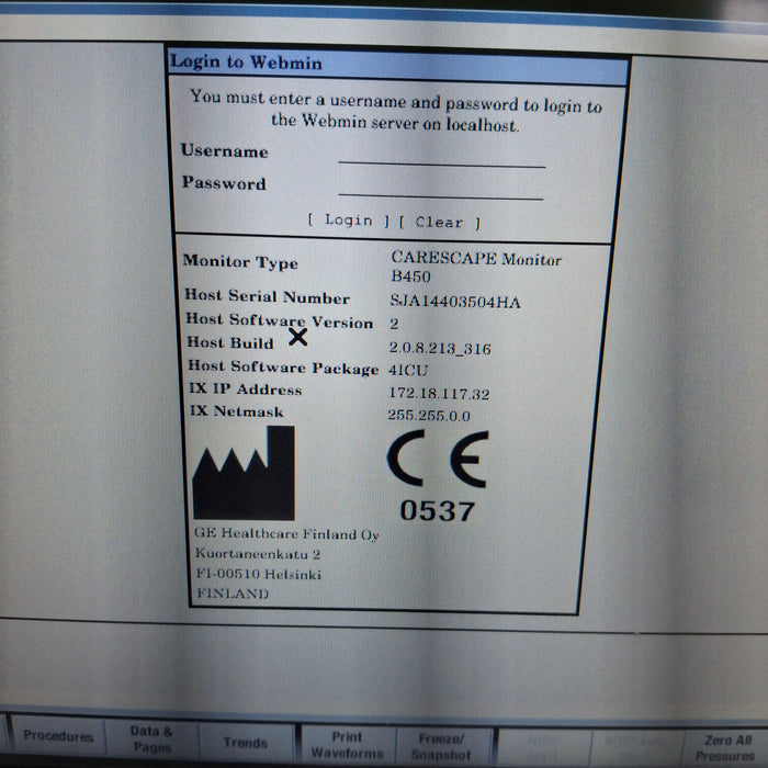 GE Healthcare GE Healthcare Carescape B450 Critical Care Patient Monitor Patient Monitors reLink Medical