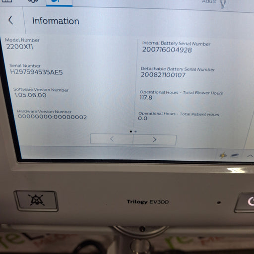 Philips Philips Trilogy EV300 Ventilator Respiratory reLink Medical