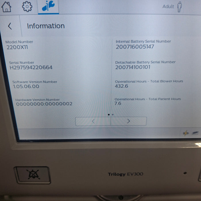 Philips Trilogy EV300 Ventilator