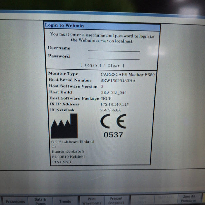 GE Healthcare GE Healthcare Carescape B650 Emergency Care Patient Monitor Patient Monitors reLink Medical