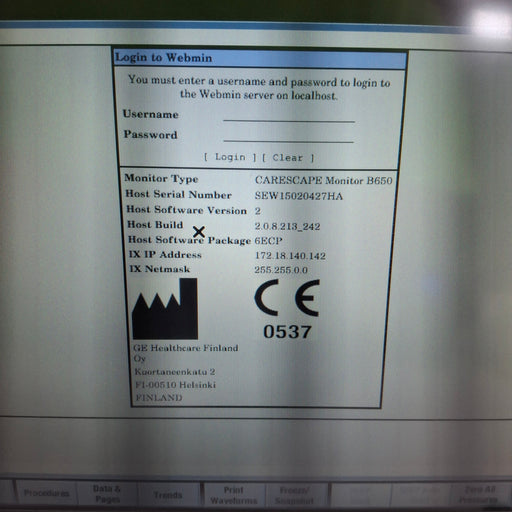 GE Healthcare GE Healthcare Carescape B650 Emergency Care Patient Monitor Patient Monitors reLink Medical