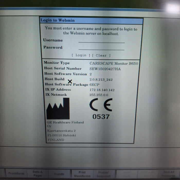 GE Healthcare GE Healthcare Carescape B650 Emergency Care Patient Monitor Patient Monitors reLink Medical