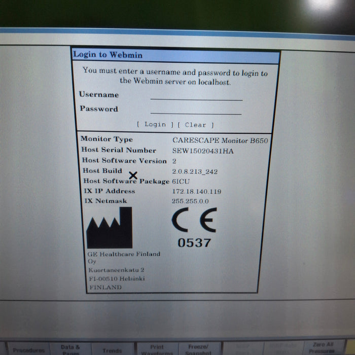 GE Healthcare GE Healthcare Carescape B650 Critical Care Patient Monitor Patient Monitors reLink Medical