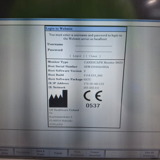 GE Healthcare GE Healthcare Carescape B650 Critical Care Patient Monitor Patient Monitors reLink Medical
