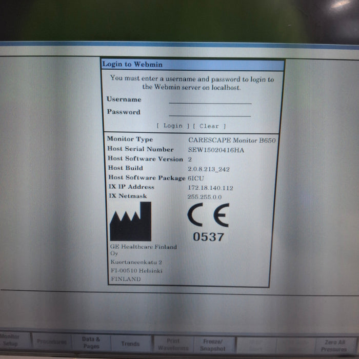 GE Healthcare GE Healthcare Carescape B650 Critical Care Patient Monitor Patient Monitors reLink Medical