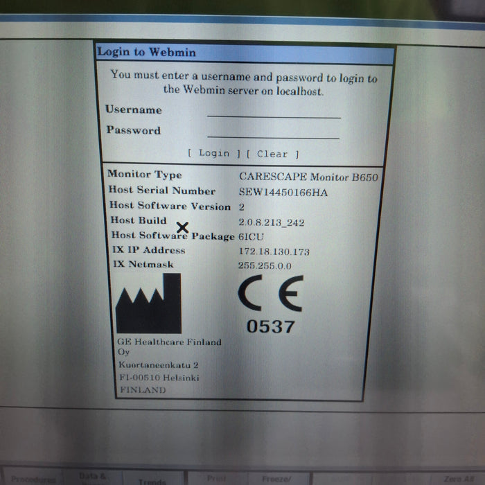 GE Healthcare GE Healthcare Carescape B650 Critical Care Patient Monitor Patient Monitors reLink Medical